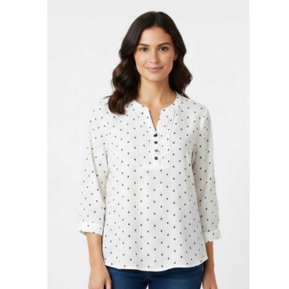EUC sweet Penelope Price by Reitmans 3/4 sleeves off white blouse top